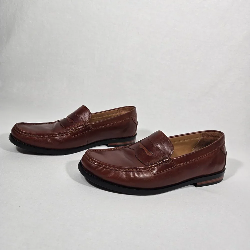 COLE HAAN American Iconic Heritage Classic Brown Penny Loafers Men's Size12 M. - Picture 3 of 17